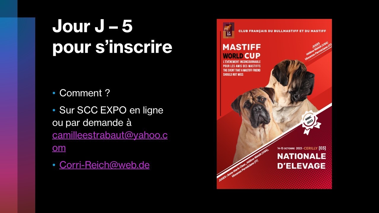 Il ne vous reste que 5 jours pour vous inscrire